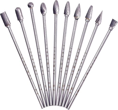 10pcs 1/8" Shank Extend Long Head 4"(100mm) Tungsten Carbide Burr Rotary Burrs for Die Grinder in Saudi Arabia
