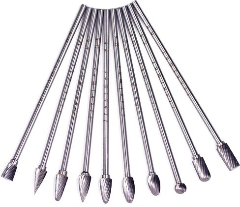 10pcs 1/8" Shank Extend Long Head 4"(100mm) Tungsten Carbide Burr Rotary Burrs for Die Grinder in Saudi Arabia