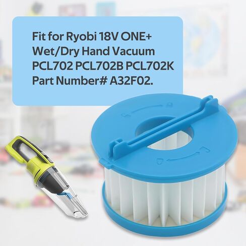 4 Pack A32F02 Replacement Filter Compatible with Ryobi 18V ONE+ Wet/Dry Hand Vacuum PCL702 PCL702B PCL702K in Saudi Arabia