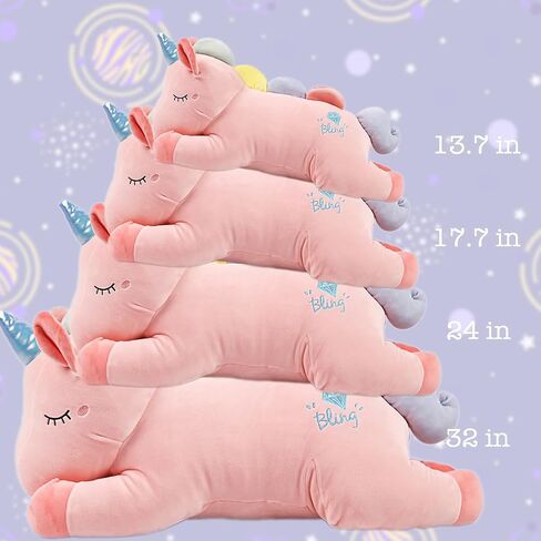 ARELUX 14in Cute Blue Giant Stuffed Unicorn Plush:Soft Animal Hugging Pillow Stuffed Animal, Big Body Plushie,Large Unicorn Toy Room Decor Friends Family Member in Kuwait