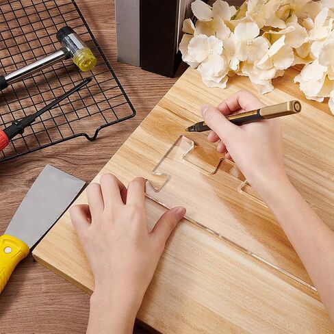 قالب مقبض لوح الفحم الأكريليك مقاس 15.7 × 3.5 بوصة من BENECREAT، قالب أكريليك شفاف مع طبقة واقية لعمال الخشب والصناع in Saudi Arabia