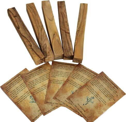 هولي لاند ماركت زيتون بيت لحم أقلام فارغة (خمسة) 5 قطع أو فراغات: 3/4 بوصة × 5-5.5 بوصة مع شهادة in Saudi Arabia