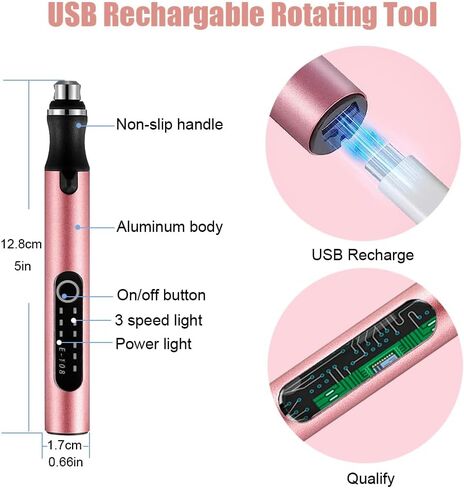 Mini USB Cordless Rotary Tools Kit With Accessories,Small Electric 3-speed Rotary Tool Grinding Bits Set,Portable Rotary Pen For Sanding,Polishing,Drilling,Engraving DIY Model,Handmade Crafts (blue) in Saudi Arabia
