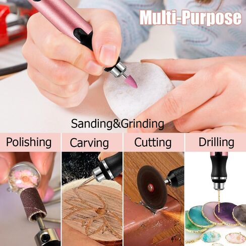 Mini USB Cordless Rotary Tools Kit With Accessories,Small Electric 3-speed Rotary Tool Grinding Bits Set,Portable Rotary Pen For Sanding,Polishing,Drilling,Engraving DIY Model,Handmade Crafts (blue) in Saudi Arabia