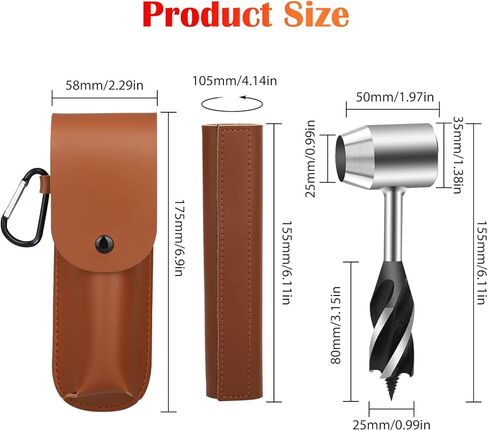 أداة Bushcraft Gear لمستوطني البقاء على قيد الحياة، مفتاح مثقاب يدوي من SUNJOYCO مع ربط مثقاب خشب سكوتش وصانع ثقب يدوي، مثقاب مثقاب للاستخدام في الهواء الطلق والتخييم وحقائب الظهر in Kuwait