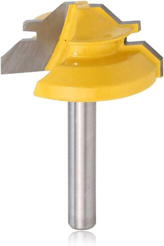 Mesee 45 Degree Lock Miter Router Bit, Carbide Lock Milter Cutter 1/4 Inch Stock Joint Router Bit for Woodworking Cutting Drilling Power Tools (1-3/8 Inch Diameter) in Saudi Arabia