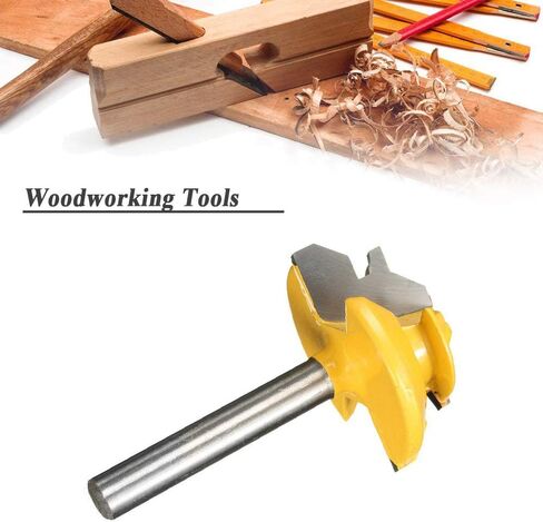 Mesee 45 Degree Lock Miter Router Bit, Carbide Lock Milter Cutter 1/4 Inch Stock Joint Router Bit for Woodworking Cutting Drilling Power Tools (1-3/8 Inch Diameter) in Saudi Arabia