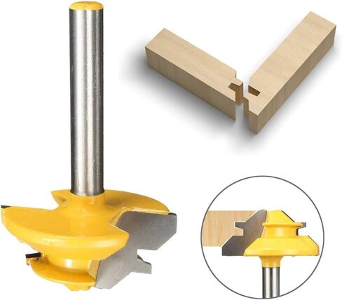 Mesee 45 Degree Lock Miter Router Bit, Carbide Lock Milter Cutter 1/4 Inch Stock Joint Router Bit for Woodworking Cutting Drilling Power Tools (1-3/8 Inch Diameter) in Saudi Arabia