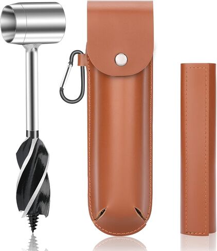Bushcraft Tools, Hand Auger Wood Drill, Sharper Settlers Wrench for Easy Wood Drilling, High-Carbon Steel Bushcraft Auger, Protable Scotch Eye Wood Auger for Camping, Hiking in Saudi Arabia
