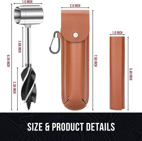 Bushcraft Tools, Hand Auger Wood Drill, Sharper Settlers Wrench for Easy Wood Drilling, High-Carbon Steel Bushcraft Auger, Protable Scotch Eye Wood Auger for Camping, Hiking in Saudi Arabia