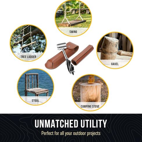 Bushcraft Tools, Hand Auger Wood Drill, Sharper Settlers Wrench for Easy Wood Drilling, High-Carbon Steel Bushcraft Auger, Protable Scotch Eye Wood Auger for Camping, Hiking in Saudi Arabia