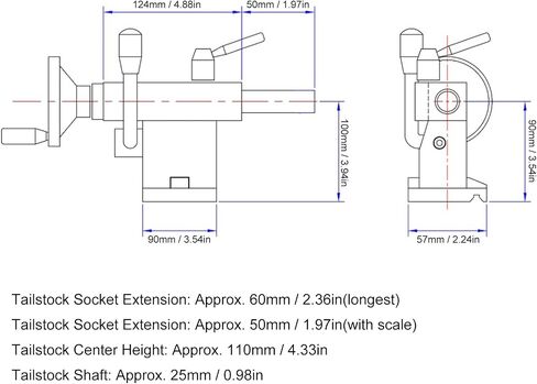 210 مخرطة صغيرة استبدال Tailstock، أداة نجارة آلة مخرطة صغيرة، لمخارط 210 8x16 220x400 220x600 220x750 in Saudi Arabia