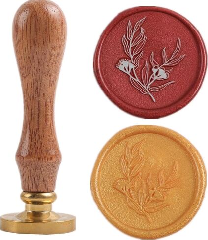 Wax Seal Kit, ONWINPOR 40 Pcs Glue Gun Wax Seal Sticks with Eucalyptus Wax Seal Stamp, Sealing Glue Gun, Wax Seal Molds, Double Sided Adhesive Dots and Wax Seal Pen, Great for Christmas Gift (A02) in Kuwait