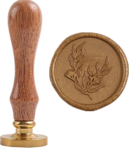 Wax Seal Kit, ONWINPOR 40 Pcs Glue Gun Wax Seal Sticks with Eucalyptus Wax Seal Stamp, Sealing Glue Gun, Wax Seal Molds, Double Sided Adhesive Dots and Wax Seal Pen, Great for Christmas Gift (A02) in Kuwait