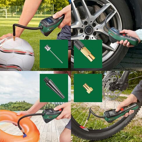 مضخة هواء كهربائية للمنزل والحديقة من بوش، ضاغط صغير EasyPump (بطارية 3.0 أمبير، 3.6 فولت، 150 رطل لكل بوصة مربعة، 10.3 بار، LED، في عبوة كرتونية) in Saudi Arabia