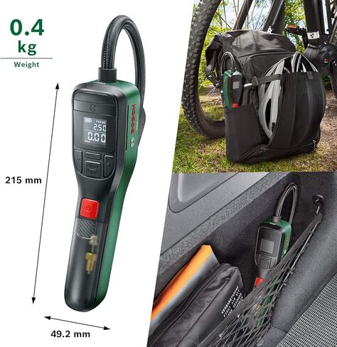 مضخة هواء كهربائية للمنزل والحديقة من بوش، ضاغط صغير EasyPump (بطارية 3.0 أمبير، 3.6 فولت، 150 رطل لكل بوصة مربعة، 10.3 بار، LED، في عبوة كرتونية) in Saudi Arabia