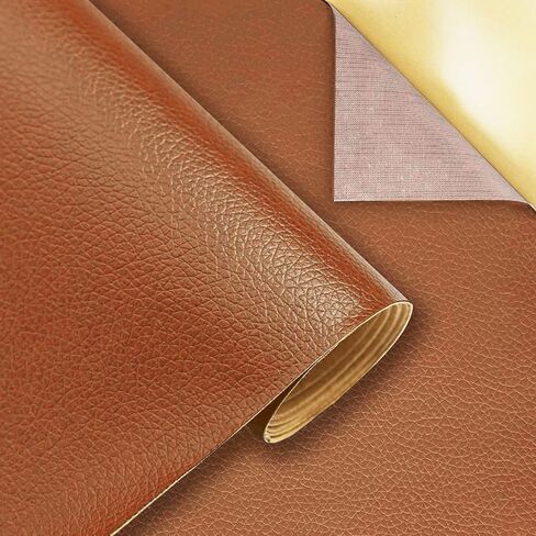 MILEQEE رقعة إصلاح جلدية كبيرة جدًا، 54 بوصة × 19.7 بوصة، شريط إصلاح جلدي ذاتي اللصق، طقم إصلاح النسيج للأثاث، والأرائك والأرائك الفينيل، ومقاعد سائق قارب السيارة، وكراسي المكتب، بني داكن in Kuwait