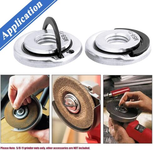 2Pcs Quick Change Angle Grinder Flange Nuts M5/8-11 Angle Grinder Self-Locking Pressure Plate Nuts Replacement Grinder Locking Nuts with Pull Ring in Saudi Arabia