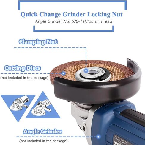 2Pcs Quick Change Angle Grinder Flange Nuts M5/8-11 Angle Grinder Self-Locking Pressure Plate Nuts Replacement Grinder Locking Nuts with Pull Ring in Saudi Arabia