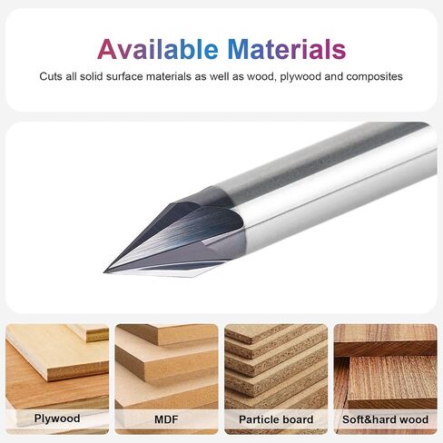 SpeTool 30 Degree V Groove Router Bit with Tiain Coated1/4 Inch Shank, 4-Flute Carbide Chamfer End Mill Carbide V Bit for CNC Engraving and Chamfering Lettering in Saudi Arabia