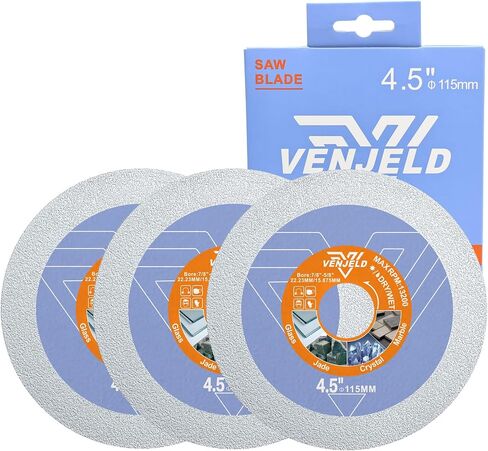 Diamond Glass Cutting Disc - 3Pcs 4.5 Inch/115mm Diamond Saw Blade for Glass Jade Crystal Wine Bottle Ceramic Tile Marble in Saudi Arabia
