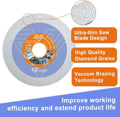 Diamond Glass Cutting Disc - 3Pcs 4.5 Inch/115mm Diamond Saw Blade for Glass Jade Crystal Wine Bottle Ceramic Tile Marble in Saudi Arabia