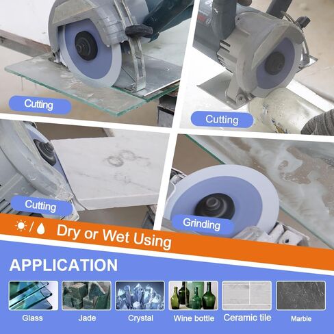 Diamond Glass Cutting Disc - 3Pcs 4.5 Inch/115mm Diamond Saw Blade for Glass Jade Crystal Wine Bottle Ceramic Tile Marble in Saudi Arabia