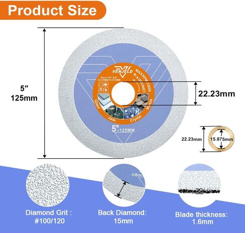 Diamond Glass Cutting Disc - 3Pcs 4.5 Inch/115mm Diamond Saw Blade for Glass Jade Crystal Wine Bottle Ceramic Tile Marble in Saudi Arabia