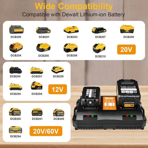 DCB102 Double Port Battery Charger Replacement for Dewalt 12v/20v Max Battery Charger in Saudi Arabia