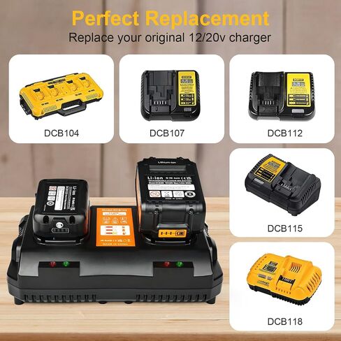 DCB102 Double Port Battery Charger Replacement for Dewalt 12v/20v Max Battery Charger in Saudi Arabia