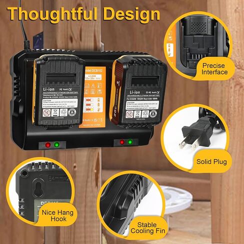 DCB102 Double Port Battery Charger Replacement for Dewalt 12v/20v Max Battery Charger in Saudi Arabia