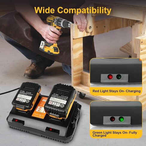 DCB102 Double Port Battery Charger Replacement for Dewalt 12v/20v Max Battery Charger in Saudi Arabia