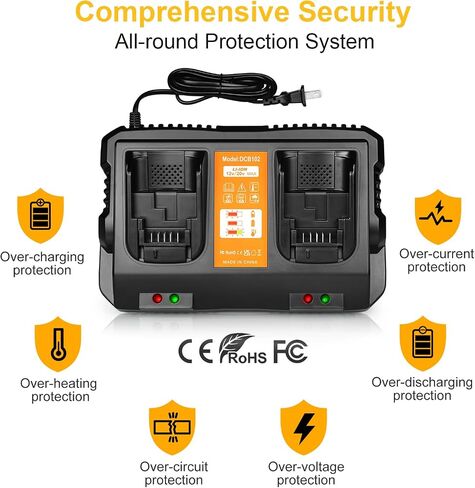 DCB102 Double Port Battery Charger Replacement for Dewalt 12v/20v Max Battery Charger in Saudi Arabia