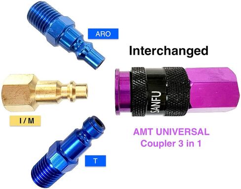 SANFU Polyurethane(PU) Air Hose 1/4-Inch x 100ft Reinforced, lightweight, Flexible, 300PSI With 1/4" Swivel Aluminum Universal 3IN1 Coupler and Plug, 1PCS Safery Coupler, Bend Restrictor in Saudi Arabia