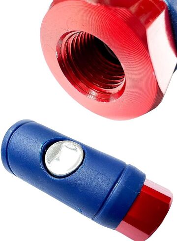 SANFU Polyurethane(PU) Air Hose 1/4-Inch x 100ft Reinforced, lightweight, Flexible, 300PSI With 1/4" Swivel Aluminum Universal 3IN1 Coupler and Plug, 1PCS Safery Coupler, Bend Restrictor in Saudi Arabia
