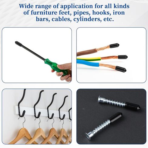 50pcs Black Rubber End Caps Safety Bolt Caps, Screw End Covers Protector Caps, Vinyl Flexible Caps Covers for Bolts Screws, Black Round Thread Protectors Safety Tube Caps in Saudi Arabia