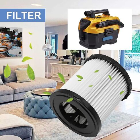 قطعتان من فلتر استبدال Hepa للفراغ الرطب/الجاف DCV5801H، مناسب لـ Dewalt DCV580 وDCV581H، قابل للغسل وإعادة الاستخدام in Saudi Arabia