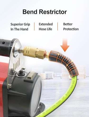 خرطوم ضاغط الهواء 1/4 بوصة × 25 قدم خرطوم هجين مع تركيبات، مرن ومقاوم للالتواء، 1/4 بوصة قارنة توصيل سريعة من النحاس الصناعي ومجموعة خرطوم ضاغط الهواء الهجين in Kuwait