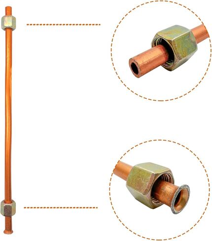 قطعة واحدة من أنبوب عادم ضاغط الهواء الألومنيوم 200 مم، قطر الأنبوب 6 مم أنبوب عادم ضاغط الهواء استبدال قطع غيار مضخة الزيت (نهاية واحدة، فم متوهج من طرف واحد) in Kuwait