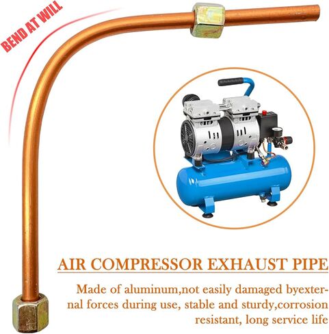 قطعة واحدة من أنبوب عادم ضاغط الهواء الألومنيوم 200 مم، قطر الأنبوب 6 مم أنبوب عادم ضاغط الهواء استبدال قطع غيار مضخة الزيت (نهاية واحدة، فم متوهج من طرف واحد) in Kuwait