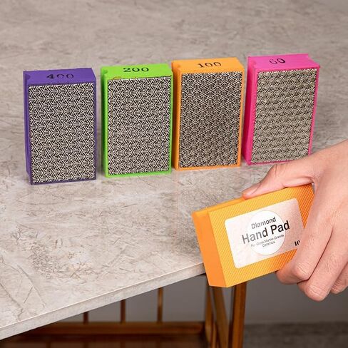 7 قطع من مكعبات الصنفرة الماسية، وسادات تلميع يدوية ماسية لزجاج بلاط الرخام والجرانيت الخرساني، Grit60-3000 مطلي بالكهرباء والراتنج in Kuwait