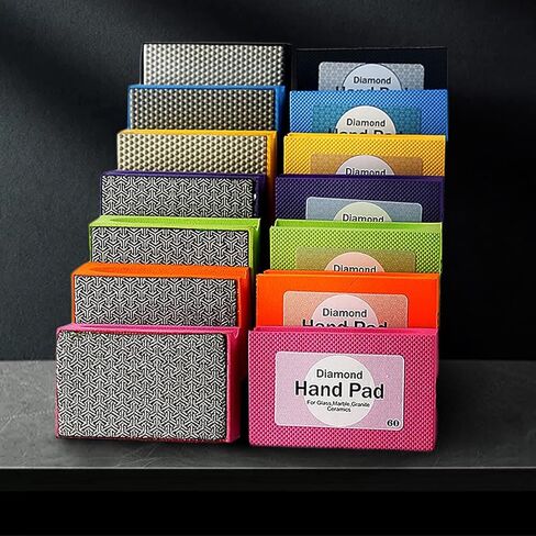 7 قطع من مكعبات الصنفرة الماسية، وسادات تلميع يدوية ماسية لزجاج بلاط الرخام والجرانيت الخرساني، Grit60-3000 مطلي بالكهرباء والراتنج in Kuwait