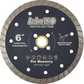 Archer PRO 14" in. Wide Turbo Rim Diamond Blades for Cutting Masonry, Stone, Pavers, Bricks, Blocks