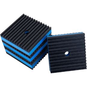 BJADE'S 4 Pack Anti-Vibration Isolation Rubber Pads with 3/8'' Pre-drill hole,3 x 3 x 7/8 inch Mechanical Vibration Damping Pads for HVAC,Air Compressor,Air Conditioner,Washer and Dryer
