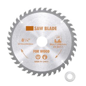 Circular Saw Blade - [8-1/4-inch x 52 Teeth x 1.2-inch Arbor] Circular Cutting Blade with 1.2" to 5/8" Washer Adapter for Soft Metal Woodworking Plastic Use, 0.1-inch Kerf