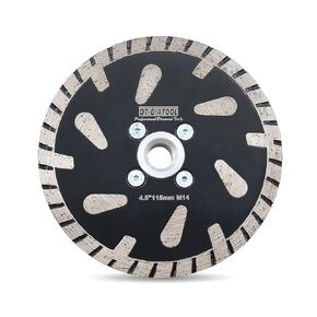 DT-DIATOOL Diamond Blade 4-1/2 Inch for Concrete Granite Brick Diamond Disc with Slant Protection Teeth for Angle Grinder