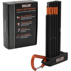 Hex Bit Set - Railer 6 Inch Impact Driver 10pc Metric Hex Bit Set With A Storage Magnetizer Bit Holder & Carabiner. Premium S2 Steel, Ideal For Furniture Screws