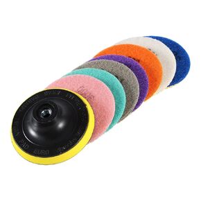 Polishing Pads 4inch/100mm Diamond Wet Dry Polishing Pads Disc Granite Marble Concrete Stone Set 50/100/300/800/1500/2000/3000