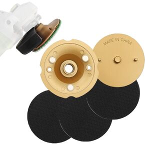 Aluminum Backer Pad Set - 100mm Diamond Sanding/Polishing Pads Backer Pad Hook and Loop Backing Pad with 5/8"-11 Thread for Angle Grinder Polisher