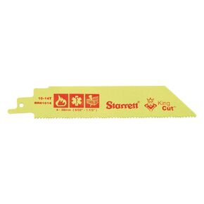 Starrett Bi-Metal King Cut Fire Rescue and Demolition Reciprocating Saw Blade - 6" Length x 3/4" Width x 0.50" Thickness, Straight Blade, 10-14 TPI, 20-Pack - BR61014-20